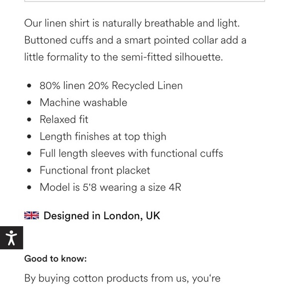 Boden New Linen Shirt in Black Gardenia Pop Floral 4R Relaxed Fit - Picture 6 of 6